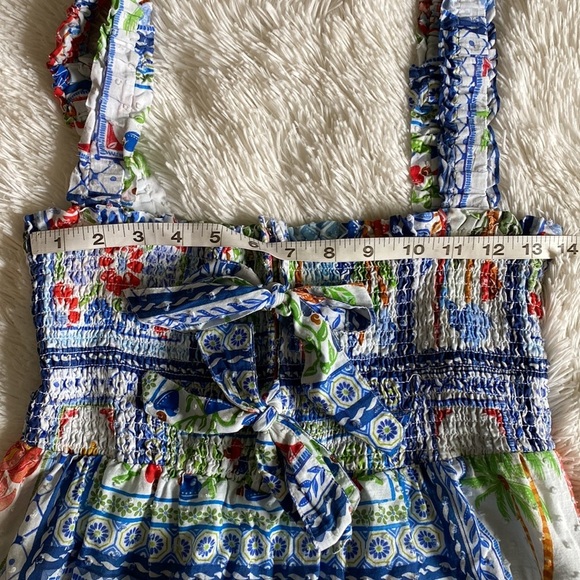 FARM Rio Tropical Tiles Linen-Blend Maxi Dress - Picture 5 of 11